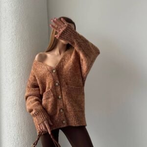 V-Neck Long Sleeve Sweater Cardigan