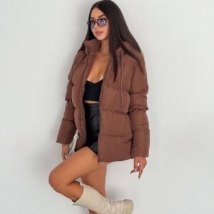 Women's Winter Brown Puffer Jacket
