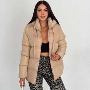Beige Women's Puffer Jacket